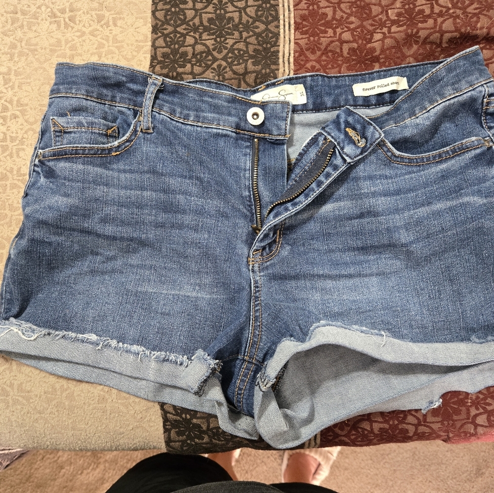 Jessica Simpson Blue Jean Shorts with Rolled Hem